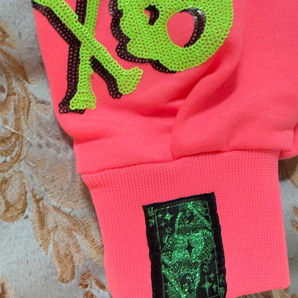 Queen of Sparkle NWT Colorful Skull Sequin Sweatshirt - Picture 14 of 16